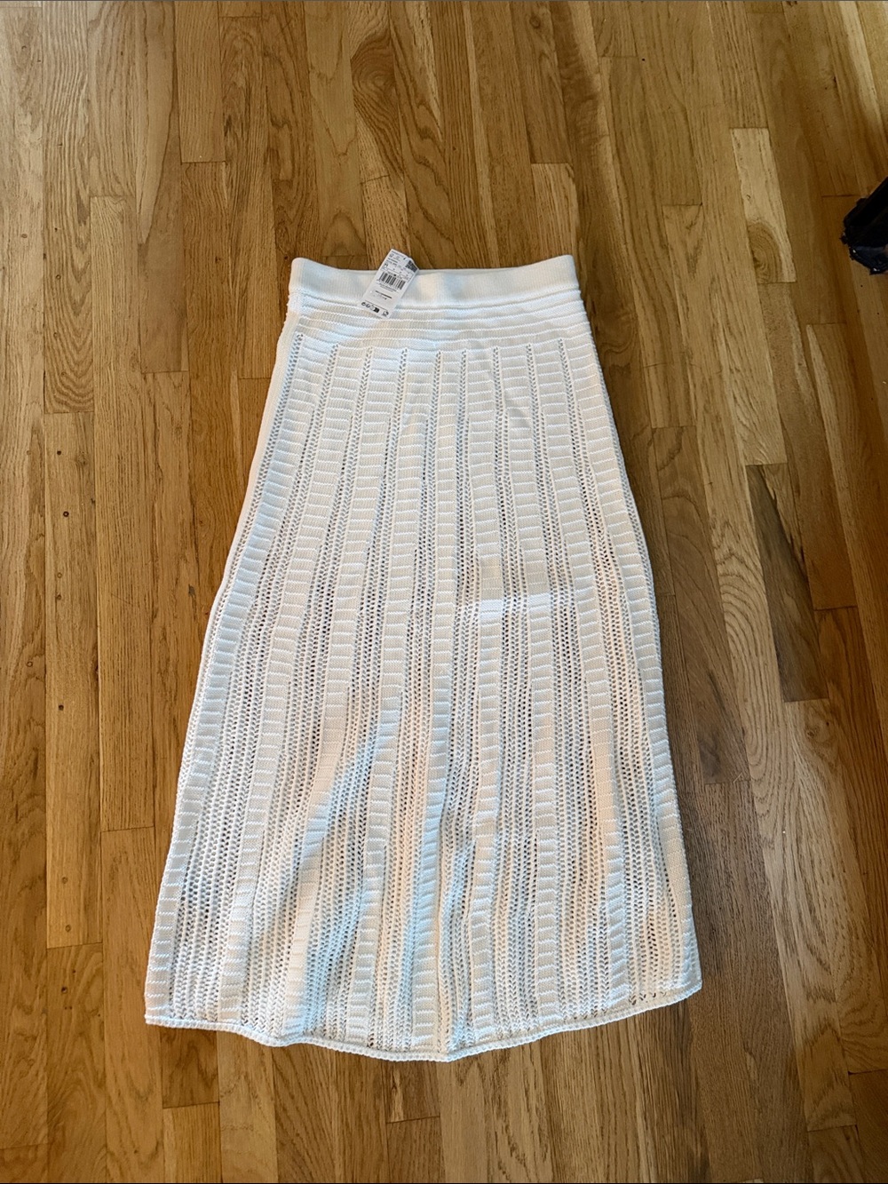 Mango White Knit Maxi Skirt